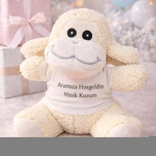 MiraLive Aramıza Hoşgeldin Minik Kuzum Tişörtlü Sevimli Peluş Kuzu