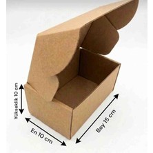 Rass 10×15×10 cm Kilitli Çift Oluk E-Ticaret Karton Kargo Kutusu 10 Adet