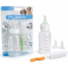 Larskas Yavru Kedi Köpek Biberonu 50 ml – Evcil Hayvan Süt ve Mama Besleme Şişesi Seti, Ölçekli Mini Tasarım, 2 Yedek Silikon Emzikli, Temizleme Fırçalı, Yeni Doğan ve Yetim Yavru Bakım Aparatı