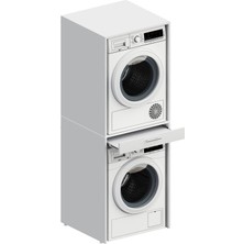 Aqua Bagno Urban Smartbox Çamaşır ve Kurutma Makinesi Dolabı -Çekmeceli-2 Parça-Beyaz | Abs.50.01.01.01