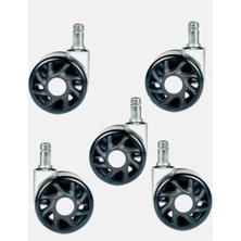 Larskas 5'li Set Oyuncu Koltuğu Tekerleği - 60 mm Çap ile Sessiz Kullanım
