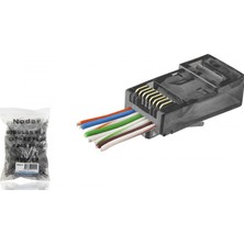 MiraLive Cat6 Ez RJ45 Konnektör - 100 Adet Siyah / Ekonomik Poşet Paket ND2410