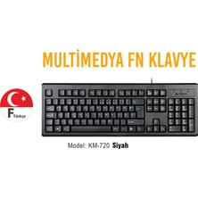 A4 Tech KM720 F Kablolu Klavye Siyah USB