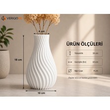 Veriqo 3D Modern Dalgalı Dekoratif Vazo - Siyah Minimalist Salon ve Ofis Vazosu