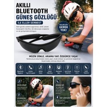Qstar Z06 Pro Akıllı Bluetooth Bisikletçi Güneş Gözlüğü Siyah Polarize Spor Gözlük