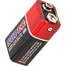 Supex 6F22 9V Çinko Karbon Pil