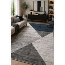 Norella Home Modern Geometrik Desenli Kaymaz Taban Yıkanabilir Salon Halısı