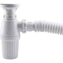 Larskas Sifon Körüklü Temizlenebilir Mutfak ve Banyo Lavabo Gider Borusu, 38 cm Plastik