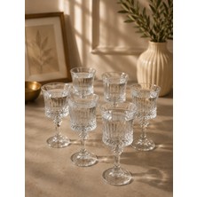 Yzhome 6 Lı Cam Ayaklı Pinterest Model Kahve Yanı Su Bardağı Meşrubat Kokteyl Bardak 175ML