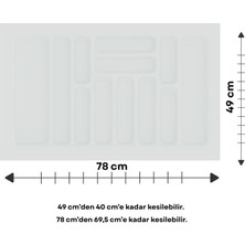 Özkan Wood Çekmece Içi Kaşıklık, Düzenleyici, Organizatör 78 cm x 49 cm