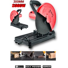 Assur 2000W Bakır Sargılı Metal Şanzıman 355 mm Profil Metal Kesme Makinesi Kırmızı
