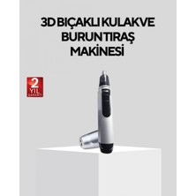 MiraLive Burun Kulak ve Kaş Tıraş Makinesi 3D Keskin Bıçaklı Pil Ile Çalışan