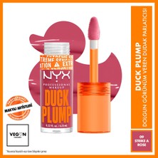 Nyx Professional Makeup Dudak Parlatıcısı 09 Strike A Rose Pembe Renk Dolgun Görünüm Veren 6.8 ml