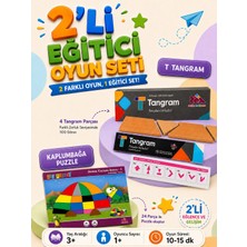 2'li Oyun Seti - T-Tangram ve Kaplumbağ Puzzle - Eğitici ve Öğretici Oyun Seti