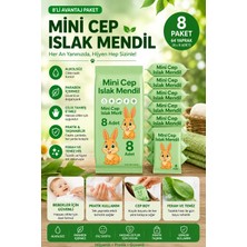 Anı Ofis Kırtasiye Mini Cep Islak Mendil 8'li Paket – Alkolsüz, Paraben İçermez, Çocuk ve Bebekler İçin Pratik Cep Boy Mendil Yeşil