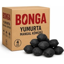 Larskas Briket Yumurta Kömür - 4 kg SIKIŞTIRILMIŞ%100 Doğal Uzun Süre Yanan En Iyi Barbekü Mangal Kömürü