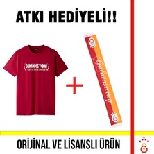 Galatasaray Lisanslı 2026 Şampiyonluk Dominasyon Kırmızı T-Shirt ve El Yazılı Atkı