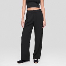 Qua Home Amara Kadın Wide Leg Pantolon Siyah