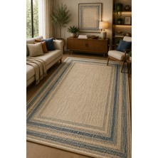 Norella Home Çerçeve Desenli Kaymaz Taban Yıkanabilir Halı Salon Halısı Koridor Halısı Mutfak Halısı Antre Halısı Balkon Halısı Modern Dokuma Görünümlü Halı
