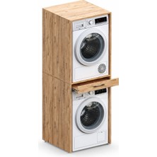 Aqua Bagno Urban Smartbox Çamaşır ve Kurutma Makinesi Dolabı - Çekmeceli, Atlantik  Çam -2 Parça Set | Abs.50.01.04.01