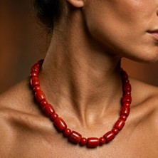 THEIA GemWorks Fiamma - Mercan Taşlı El Yapımı Kolye
