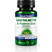 Multimed Saw Palmetto & Pumpkin Seed Extract Cüce Palmiye Bal Kabağı Pygeum Isırgan Çinko 120 Kapsül