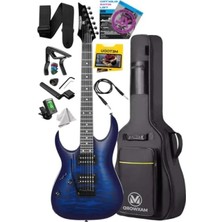 Larskas Yüksek Kaliteli Elektro Gitar - Blue Rosewood Klavye ve Hh Manyetik