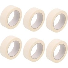 Larskas 6 Adet Maskeleme Bandı Boya Bandı 24MM x 25M Kağıt Bant