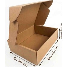 Rass 30×40×12 cm Kilitli E-Ticaret Karton Kargo Kutusu Çift Oluklu 3 Adet