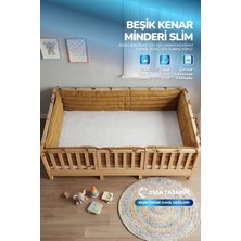 Yasetex Tasarım Montessori Beşik Kenar Koruma Takımı %100 Pamuk - Hardal - Buble Slim