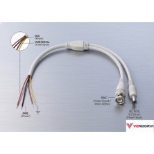 Bnc + Dc 5.5x2.1mm 30CM Hazır Güvenlik Kamera Kablosu (5 Adet)