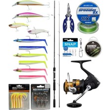 Larskas Levrek & Çi Spin Olta Seti Shimano Kamış Fx Xt Spinning Moderate Fast 2,10M 10-30G 2pc&shimano Makina Fx 4000 Fc
