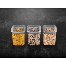 Larskas 3 Adet 1000 ml Kapasiteye Sahip Kare Saklama Kabı