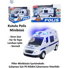 Brother Toys Sürtmeli Işıklı Sesli Pilli Polis Ekip Arabası 155 Beyaz Plastik 17 cm