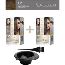 Sea Color 2'li Paket Home Colorist Set Saç Boyası 7.0 Kum Fırtınası, Boya Tası ve Fırça Hediye!