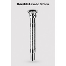 Alıç Boss Körüklü Lavabo Sifonu Krom Kaplama Metal Gövde Sızdırmaz Lavabo Gider Sifonu Kolay Montajlı Banyo Mutfak Gider Bağlantısı-Klasik