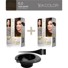 Sea Color 2'li Paket Home Colorist Set Boya 5.0 Kahve Çekirdeği, Boya Tası ve Fırça Hediye!