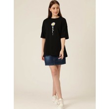 Deluxe Takı ve Giyim Baskılı T-Shirt - Siyah