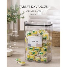 Okyanus Home 3.1 Lt Dikdörtgen Tablet Saklama Kabı Hava Geçirmez Silikon Kapak ile Çok Amaçlı Kullanım
