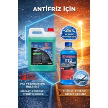 Freyr 4 Mevsim Süper Yeşil Organik Antifriz -42°C 5 L + Antifrizli Cam Suyu -25°C 1 L Set