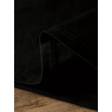 Deluxe Takı ve Giyim Baskılı Oversize Bisiklet Yaka T-Shirt - Siyah