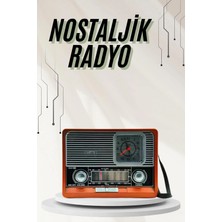 MiraLive Saatli Fenerli Bluetooth Nostaljik Radyo Aux Sd USB Girişli Bluetooth Hoparlör