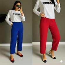Deluxe Takı ve Giyim Kadın Yüksek Bel Krep Pantolon