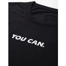 Deluxe Takı ve Giyim Baskılı Oversize T-Shirt - Siyah