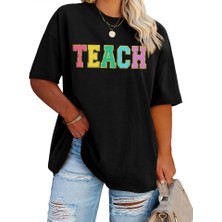 Deluxe Takı ve Giyim Baskılı T-Shirt - Siyah
