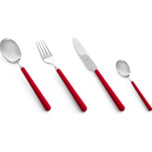 Mepra Fantasia Rosso 4mm Paslanmaz Çelik 72 Parça 12 Kişilik Çatal Kaşık Bıçak Takımı