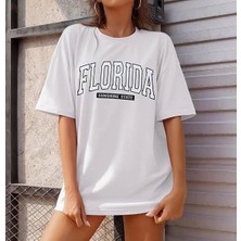 Deluxe Takı ve Giyim Bisiklet Yaka Baskılı T-Shirt - Beyaz