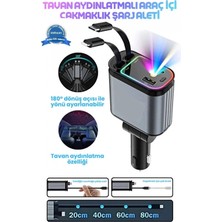 MiraLive LED Işık Tavan Aydınlatmalı 66W 4’1 Çift Kablolu Hızlı Şarj 3.4A Araç Içi Çakmaklık Şarj Aleti