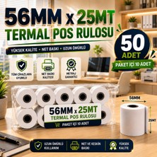 Miray Rulo 56MMx25MT - 50 Adet (5 Paket)- Yazarkasa Termal POS Rulosu - Yerli Üretim - Tam Metraj Garantili