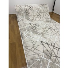 NarStore Home Dinar Mila Taş Gri Kaymaz Taban Yıkanabilir Kesme Yolluk Halı Modern Desen